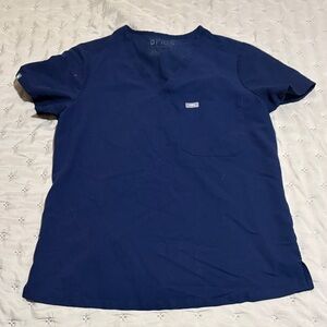 Figs Navy Blue Scrub Top